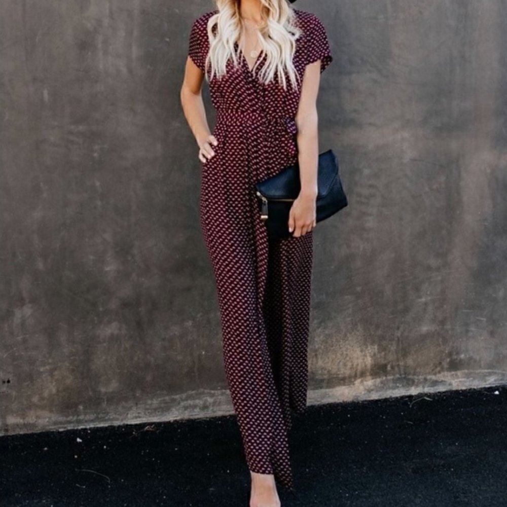 VICI Maxi Dress Valley of the Moon Wrap Printed Maroon Waist Tie Maroon Boho